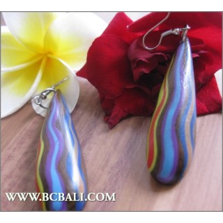 Wholesale Woods Earrings Hand Painting Bali